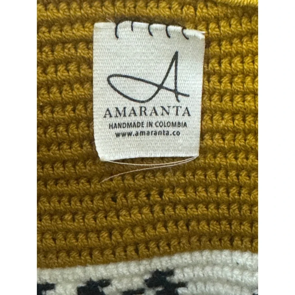 Amaranta Handmade Wayuu Mochila Bag Mustard Yellow Geometric Tassel Crossbody